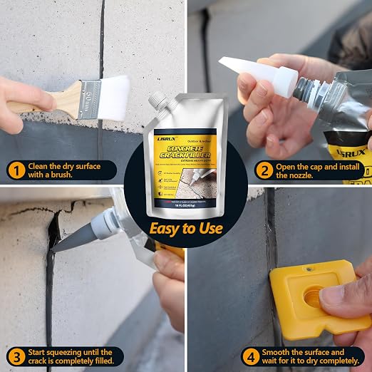 Concrete Crack Filler, 1 LB High Elasticity Cement Crack Filler, Self-Leveling - Image 6