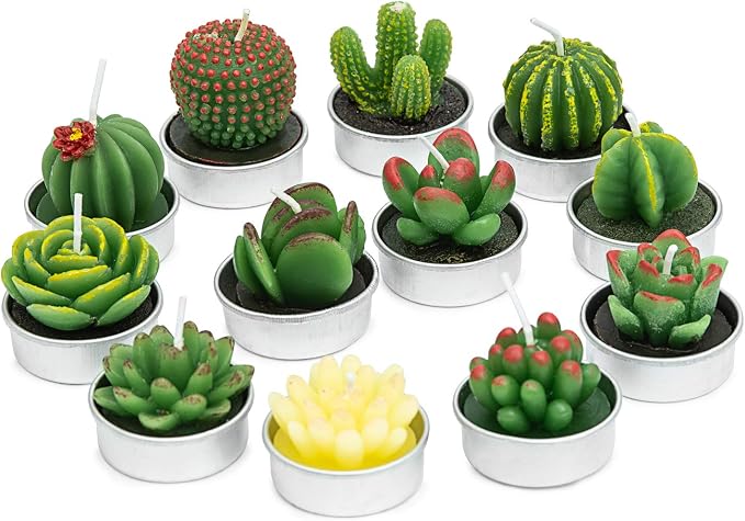Handmade Cactus Tealight Candles | Succulent Cactus Tea Light Candles - Image 2