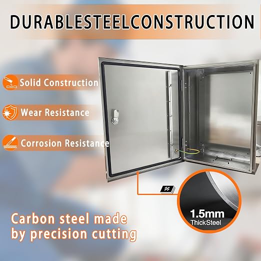 NBCYUNER Electrical Enclosure 16x12x8 Inch 304 Stainless Steel Enclosure IP66 - Image 6