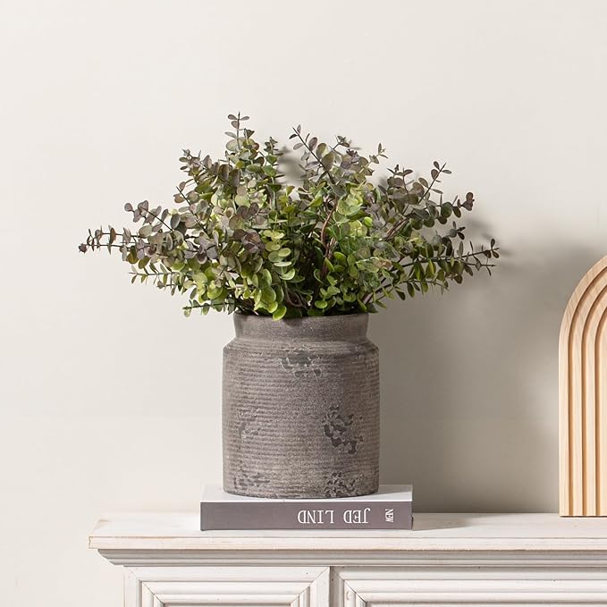 Ceramic Flower Vase 7.5 inch Farmhouse Rustic Vase - Image 7