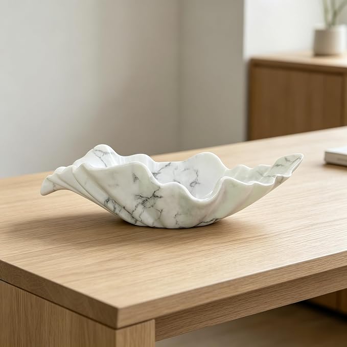 12" Large Decorative Bowl decor, Modern Home Decoration Scallop Bowl, Fashion - Image 7