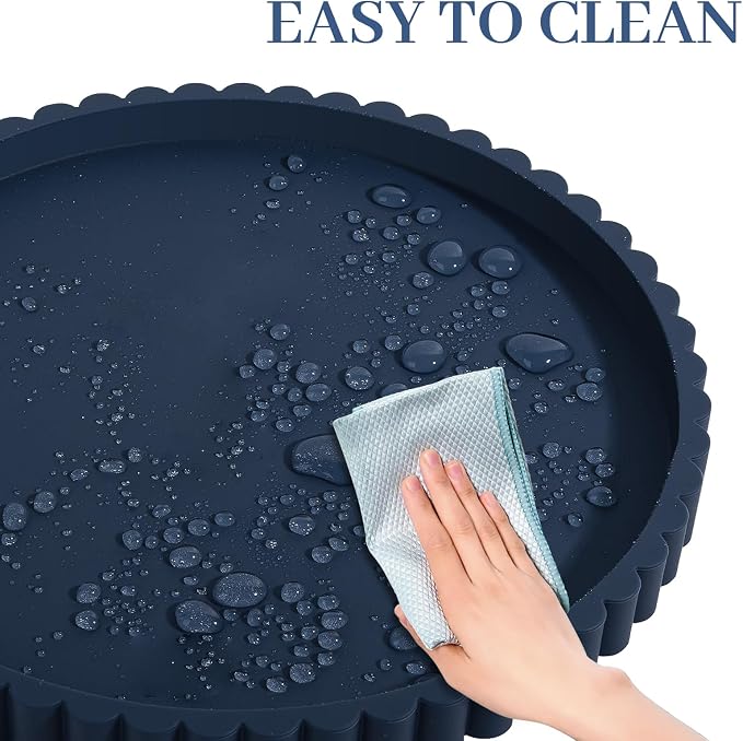 Round Bathroom Tray Perfume Organizer Coffee Table Decor, Heat-Resistant - Image 4