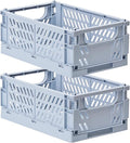 HUUSMOT 2-Pack Collapsible Plastic Storage Baskets, 9.8"x6.5"x3.8" | Pastel by HUUSMOT