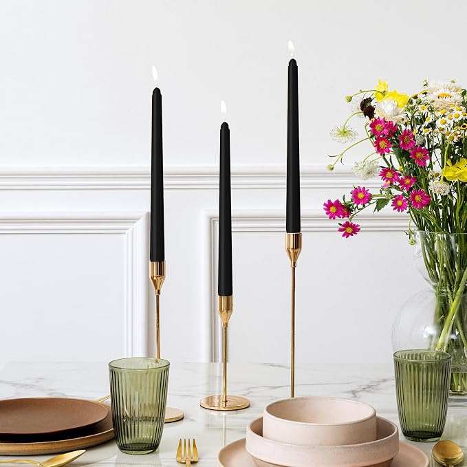 LYOBATH 30 Pack Black Taper Candles - Image 5