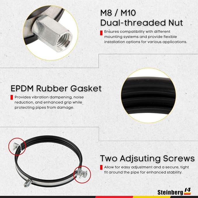 5pcs, Duct Clamp 8 inch Bracket - Image 6