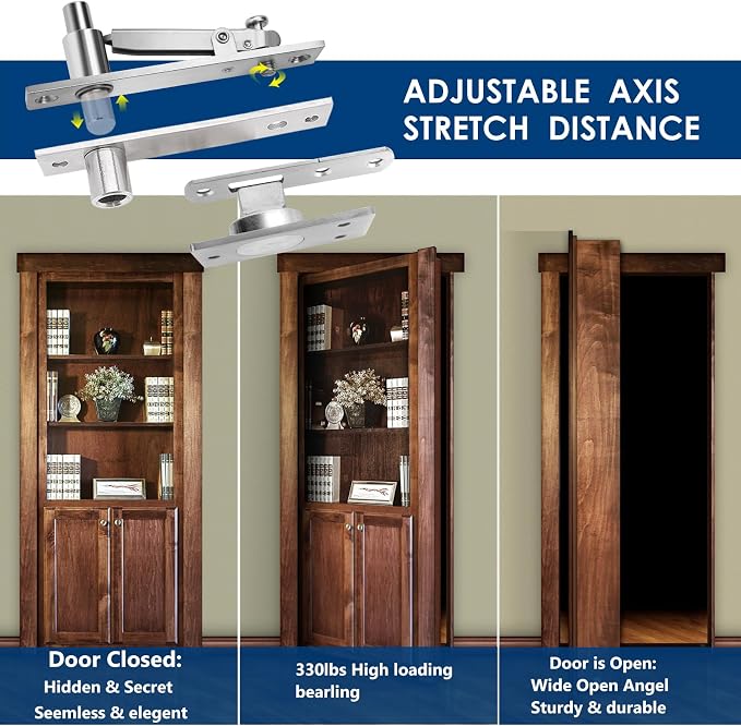 330 LBS Pivot Hinge Set with Door Catch - Image 3
