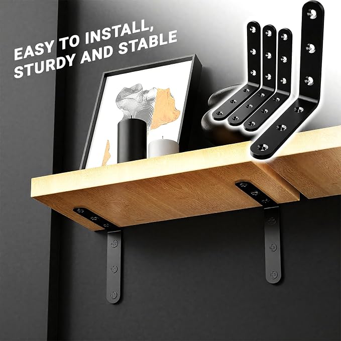 25Pcs Black Angle Brackets 4”x 4” Heavy Duty Corner Bracket 3MM - Image 5