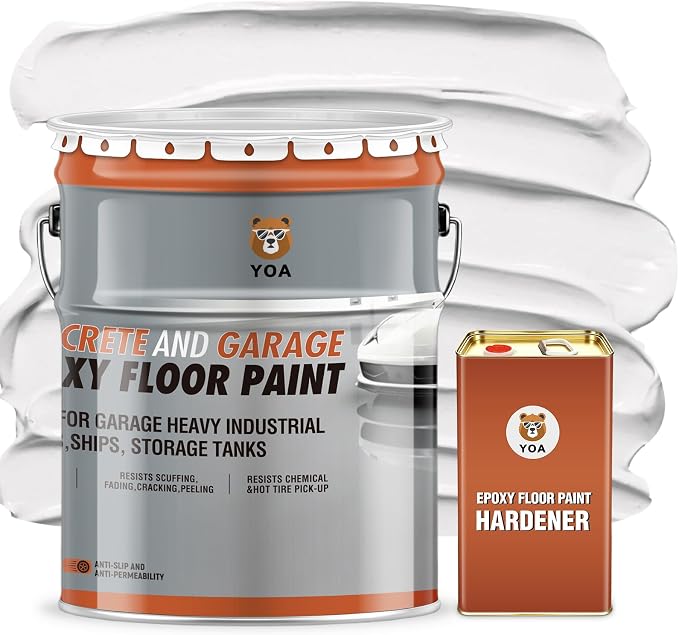 YOA Epoxy Floor Paint Kit, 4 Gallon White by YOA
