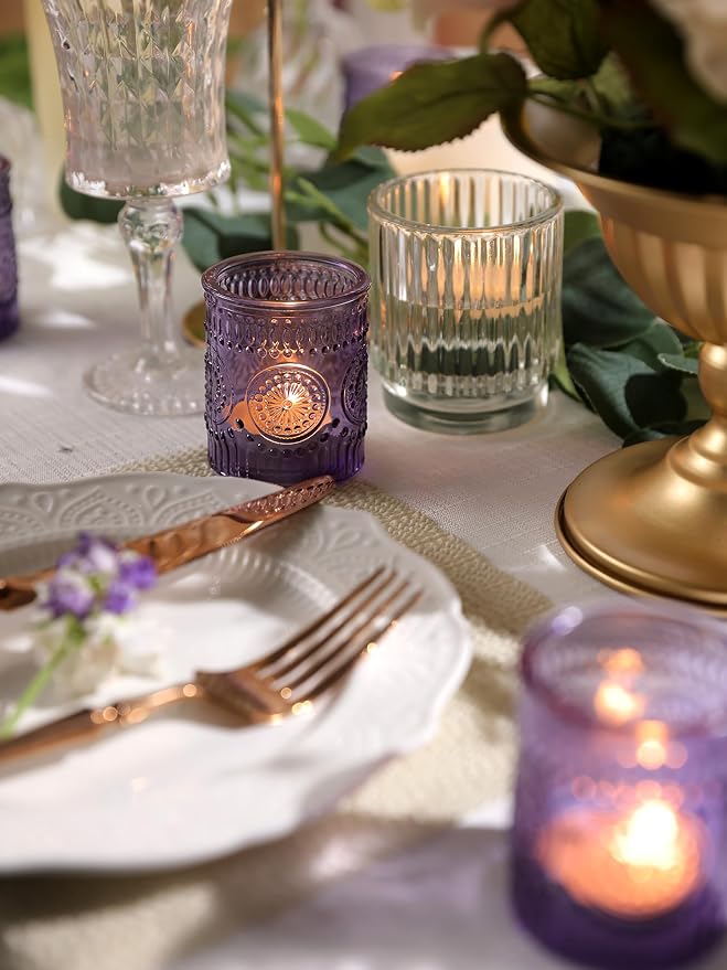 24pcs Purple Votive Candle Holders - Image 6