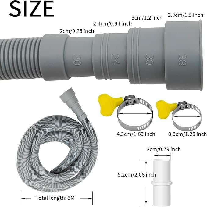 10ft Universal Washing Machine Drain Hose Extension Kit - Image 2