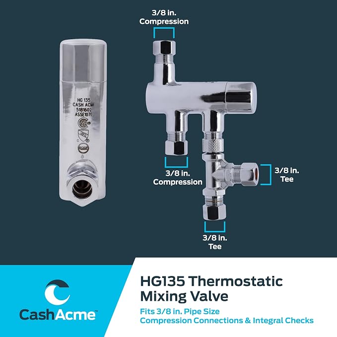 Cash Acme 3/8 Inch HG135 Thermostatic Mixing Valve - Image 6