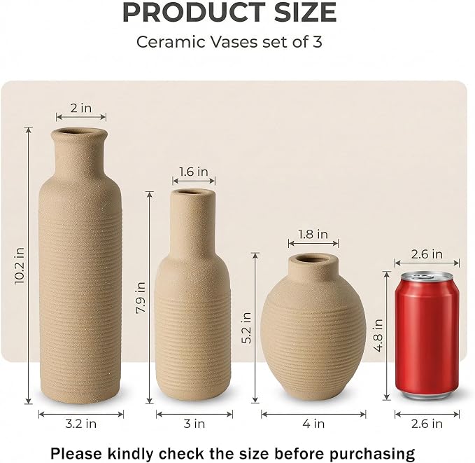 Rustic Farmhouse Vase Set of 3 - Image 2