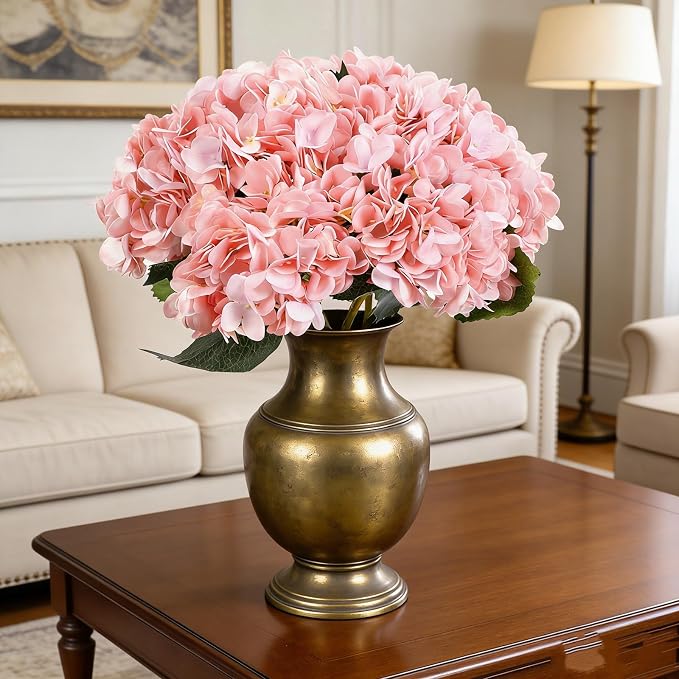 Kimura's Cabin 6pcs Artificial Hydrangeas Flowers Silk Hydrangea, Fake Flowers - Image 4