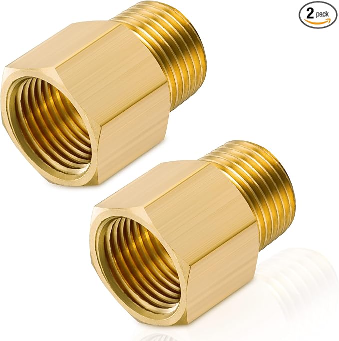 Gsinodrs 2PCS Brass Pipe Fitting, 1/4" Female x 1/4" Male NPT Thread Brass Hex by Unknown