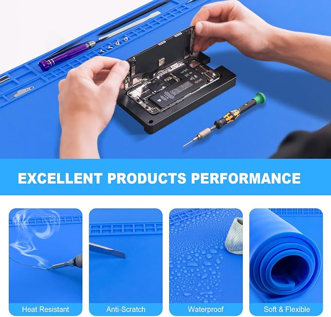 Extra Large Soldering Mat, 32.3’’x16.6’’ Large Silicone Solder Mat, 932℉ Heat - Image 3