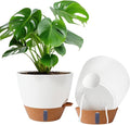 2 Pack 10 inch Plant Pots, Plastic Self Watering Planters | Drainage Holes by Fielda