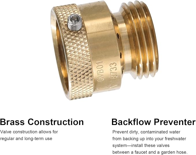 5 Pack SUNROAD Lead-Free Brass 3/4" Inch MHT Hose Bibb Connector Backflow - Image 7