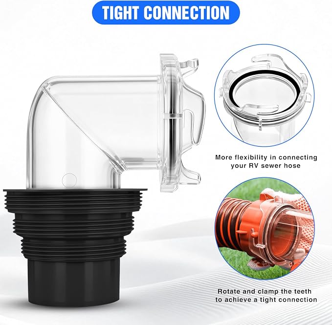 Nilight 90 Degree RV Sewer Hose Fitting, 4-in-1 Adapter, fits 4 sizes of dump - Image 3