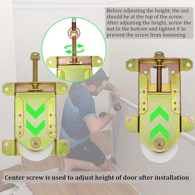 Sliding Mirror Closet Door Rollers Replacement Hardware Fits Contractors Part - Image 5
