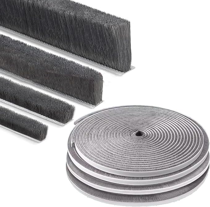 ZOMPAGO Brush Weather Stripping Door Window Seal, 0.2 x 0.4 x 66 FT | Felt by ZOMPAGOTape