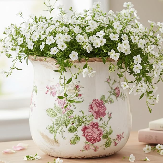 Xiaan Jiaju Shabby Chic Flower Pot, 6.11 Inch Ceramic Planter - Image 4