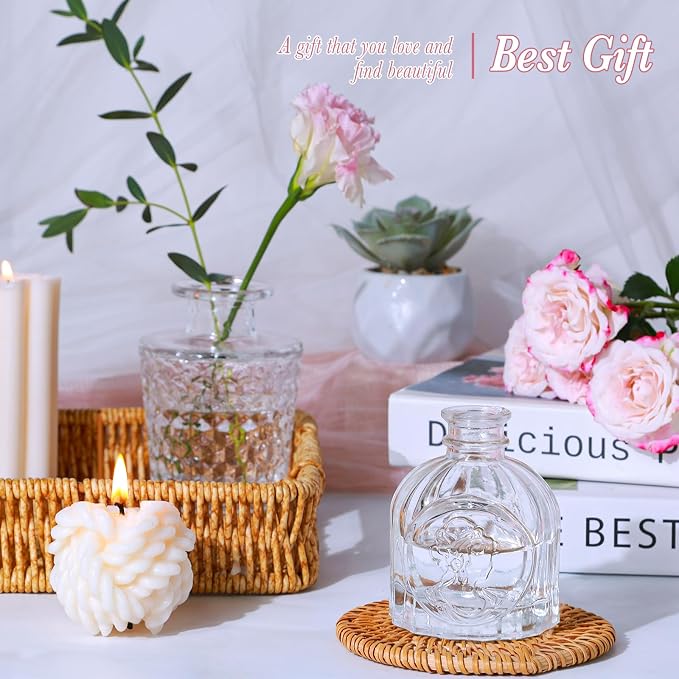 UPBUD Clear Glass Bud Vases Set of 5, Mini Flower Vase - Image 5