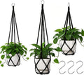 YIBOT Black Macrame Plant Hanger Indoor Hanging Planter Basket | 3 Pack Crochet by YIBOT