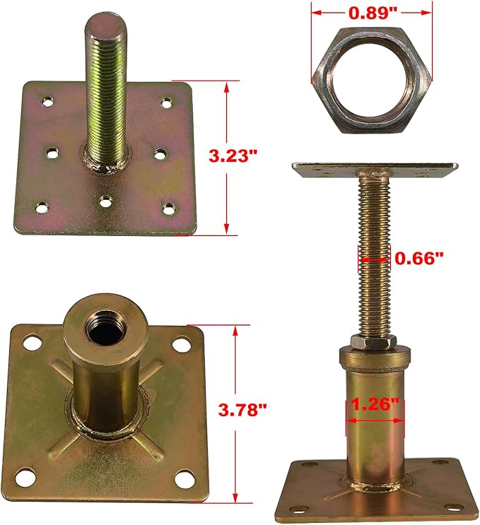 6 Pack House Floor Joist Support Jacks Adjustable 4 1/3"-7" - Image 3