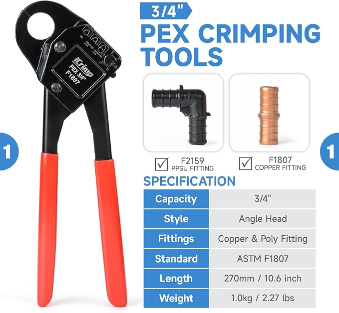 iCrimp IWS-1807CN PEX Crimping Tool Kit - Image 2