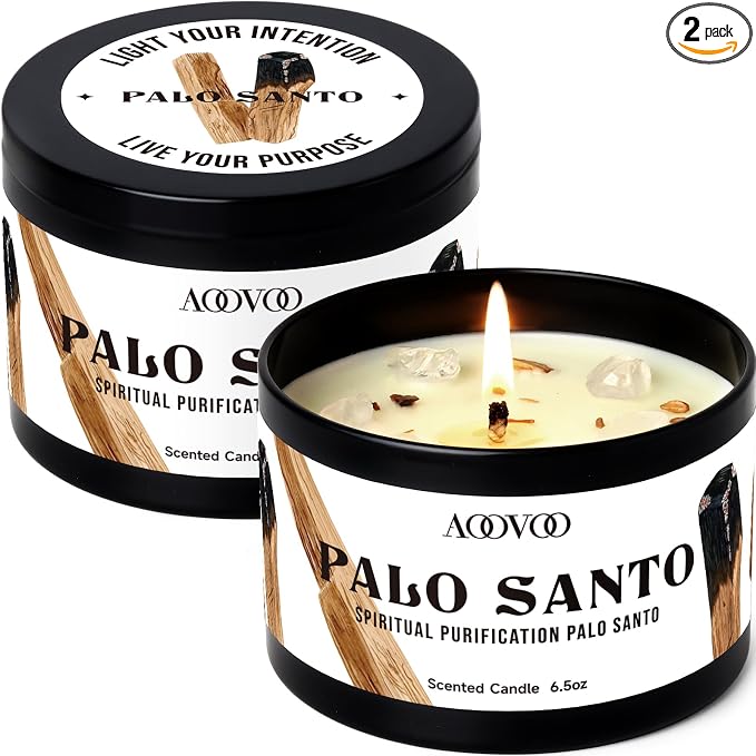 AOOVOO 2 Pack Palo Santo Candles – Cleansing Candle by AOOVOO