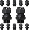 12 Pcs 3/8" NPT Black Adjustable Cable Glands by Wocloer