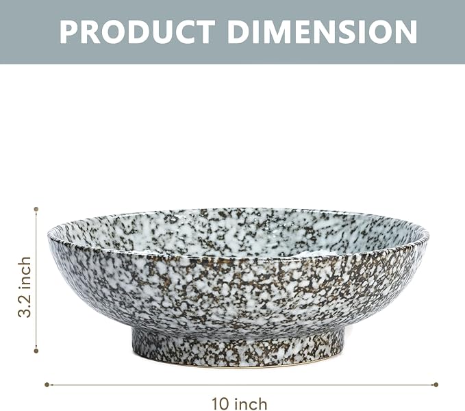 10" Decorative Bowl, Ceramic Fruit Bowl - Image 3