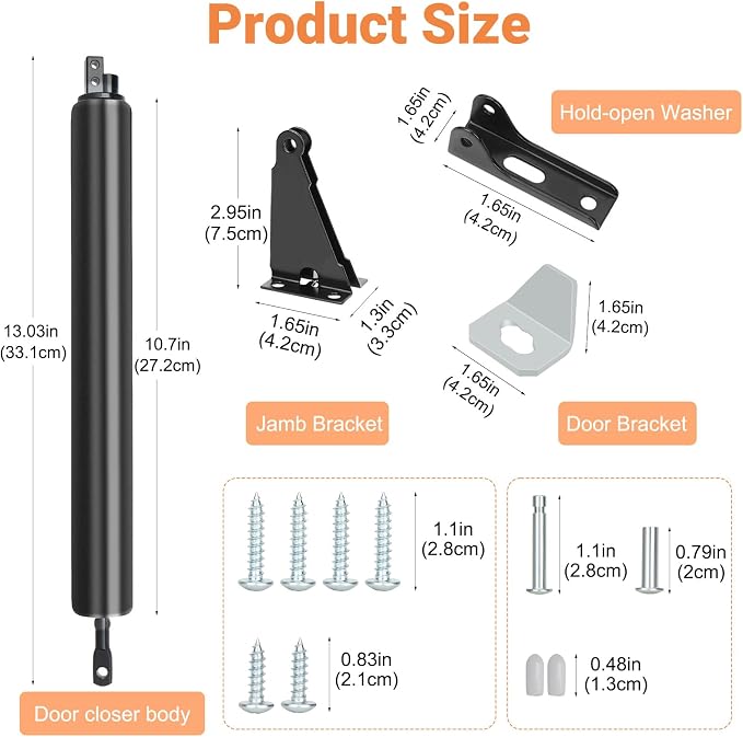 Storm Door Closer, Heavy Duty Screen Door Closers - Image 2