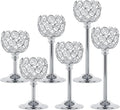 Silver Crystal Candle Holders Candlestick Holders by Unknown