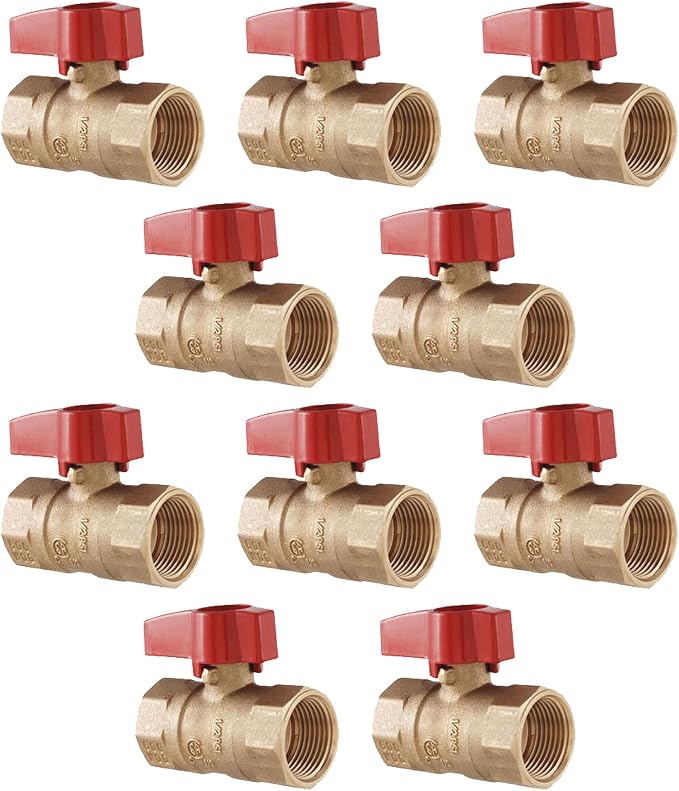 PROCURU 1-Inch FIP Straight Gas Ball Valve, Rust Resistant Brass, Quarter-Turn by PROCURU