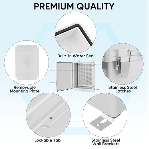 TICONN Outdoor Electrical Box Waterproof, ABS IP67 Junction Box Enclosure | - Image 5