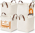 Wicker Storage Baskets, 4 Pack Woven Baskets by Panovox