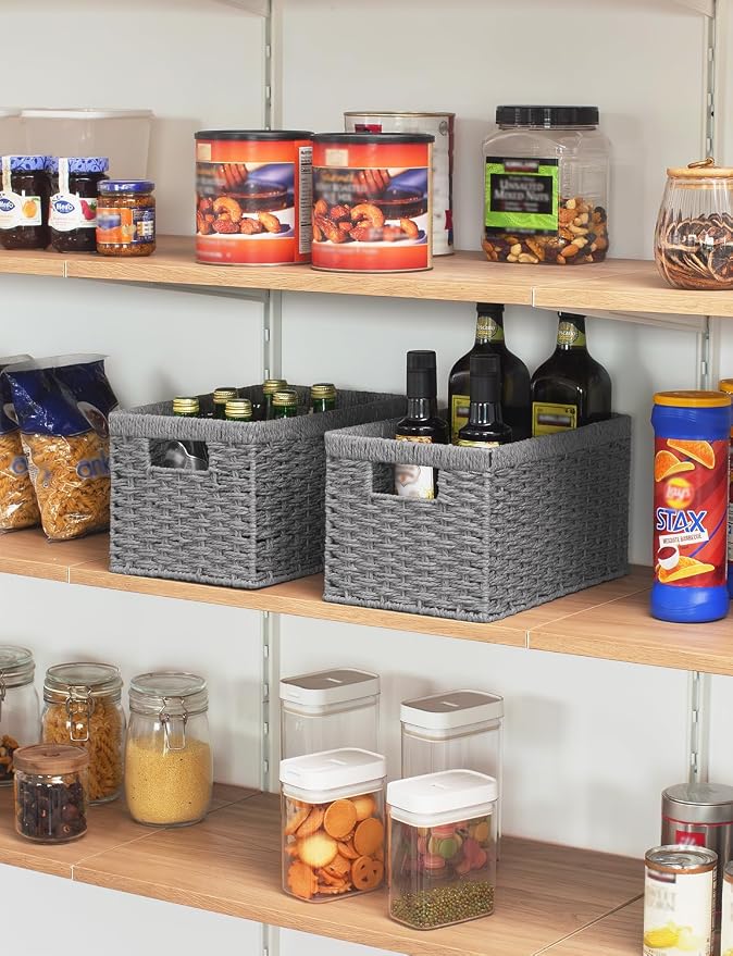 StorageWorks Wicker Storage Baskets, Rectangular Wicker Baskets - Image 6