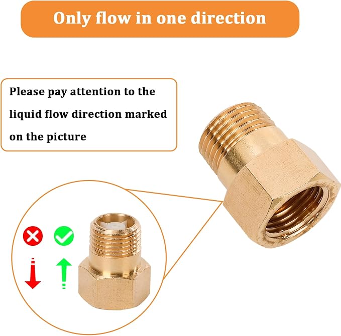 One Way Brass Check Valve Non Return 1/2" Female to 1/2" Male Thread Backflow - Image 4