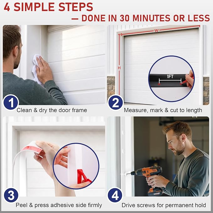 Garage Door Seal Top and Sides - 23 Ft Garage Door Weather Stripping Side Seal - Image 9