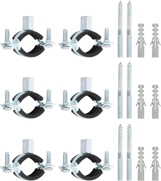 uxcell 6 Pcs Adjustable Pipe Bracket Clamp by uxcell