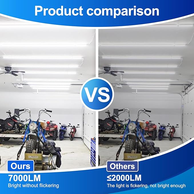 XLNYUUI Led Shop Lights, 4FT LED Light 50W 6500K 7000LM Daylight, Led Garage - Image 4
