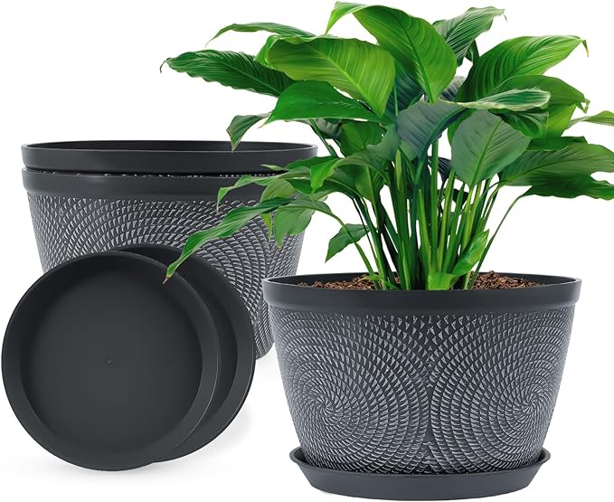 Quarut Flower Pots for Outdoor, Plastic Plant Pots by Quarut