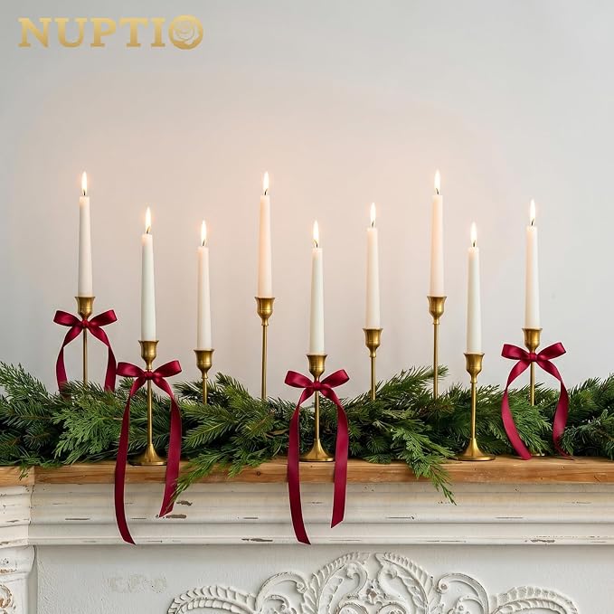 Candlestick Holders Taper Candle Holders, Brass Gold Candlestick Holder Set - Image 3