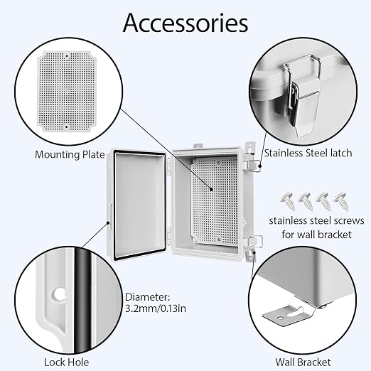 Electrical Box, IP67 Waterproof Hinged Cover Stainless Steel Latch Junction Box - Image 4