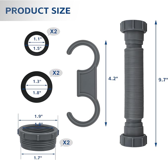 Flexible Sink Drain Pipe P Type Water Storage Bend, - Image 2
