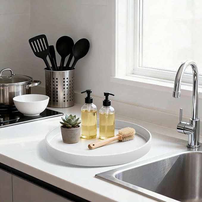 1 Pack 10" Bathroom and Vanity Tray, ABS Bathroom Counter Organizer, Coffee - Image 4