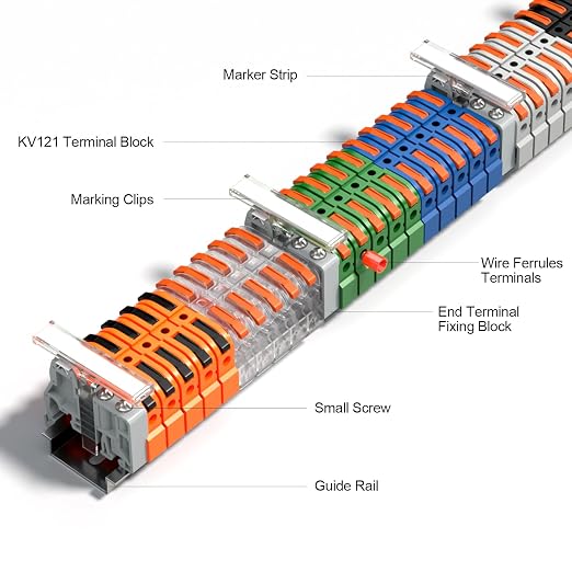 KV121 Terminal Block Kit, 24-12 AWG Compact Lever Wire Connectors | 600V 32A - Image 7
