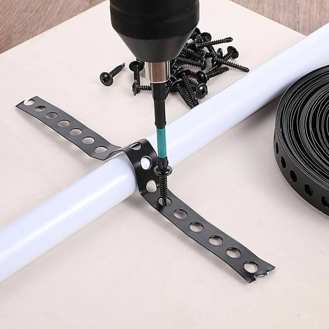 Black Metal Strap with Holes 2/3 Inch × 33 FT 0.6mm Thickness Galvanized Pipe - Image 5