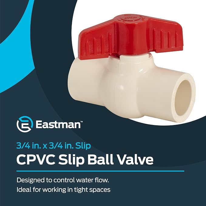 Eastman 3/4 Inch PVC Slip Ball Valve - Image 2